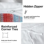 3 Pieces Orange Blue Boho Pattern Bedding Duvet Cover Set King for Adults Bedroom Decor - Image 7