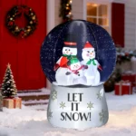 6 FT Lighted Christmas Inflatable Decoration, Large Inflatable Snow Globe with Snowman Family, Funny Blow Up Yard Decorations with Built-in LED Lights for Holiday Party Front Yard Lawn Garden Decor - Image 9
