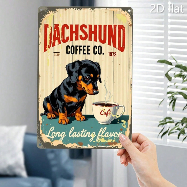 CIFbuy Vintage Dachshund Coffee Iron Metal Sign 8x12 Inch" Rustic Waterproof Wall Decor, Decor, Durable Indoor Outdoor Long-Lasting Metal Art 8x12ikTok, 8x12ikTok, t Self-pickup Logiopics