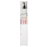 One Door & Three Layers Bathroom Cabinet White - Image 5
