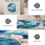 Three-piece kitchen rug set, non-slip and washable, abstract pattern kitchen hallway rug, soft and comfortable, suitable for sinks, floors, entrances, hallways and bathrooms. - Image 4