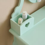 Kids Vanity Set with Mirror and Lights and Stool, 5 Storage Drawers, Pretend Play Princess Makeup Desk Dressing Table and Stool Set for Little Girls Age 3+, Macaroon Green - Image 15
