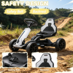 White 12V Electric Go Kart for Kids with Adjustable Speed Perfect for Children's Fun - Image 6