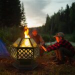 22" Hexagonal Shaped Iron Brazier Wood Burning Fire Pit Decoration for Backyard Poolside - Image 10