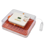 56H 56-Egg Incubator 110V 85W, Fully Automatic Turner, Upgraded LED Candler, Auto Temp & Humidity Control (Fahrenheit Display), ABS+PET Orange-White Body Clear Lid, Multi-Function Strip Egg Tray (US Plug) - Image 2