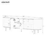 Modern TV Stand for TVs up to 80 Inches, Entertainment Center with 4 Drawers and 1 Cabinet, Wood TV Console Table with Metal Legs and Handles for Living room - Image 8