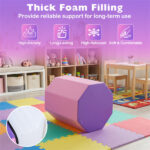 Octagon Tumbling Mat, Gymnastics Training Mat for Backbends Somersaults, Pink & Purple Artificial Leather Foam Mat - Image 6