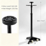 Adjustable Underhoist Support Jack Stand, 1654 LBS Max Load Triangular Base Hoist Support Stand with Rolling Wheels Anti-Slip Rubber Platform for Professional & Home Workshop Car Maintenance - Black - Image 3