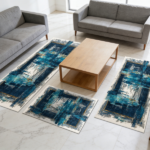Three-piece kitchen rug set, non-slip and washable, abstract pattern kitchen hallway rug, soft and comfortable, suitable for sinks, floors, entrances, hallways and bathrooms. - Image 10
