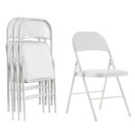 Old Code 33292149 4pcs Elegant Foldable Iron & PVC Chairs for Convention & Exhibition White - Image 7