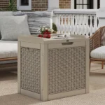 31 Gallon Resin Outdoor Deck Box, Lockable Waterproof UV Resistant Storage Container for Patio Cushions Garden Tools, Light Brown (Shipment from Walmart) - Image 6