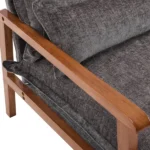 Cloud Shaped Indoor Leisure Chair with Solid Wood Armrest & Solid Wood Frame, Chenille Fabric Accent Chair with Lumbar Pillow, Single Sofa Chair Dark Grey - Image 17