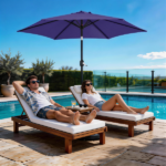 9ft Patio Umbrella, Outdoor Market Umbrella with Push Button Tilt, Crank Handle, 6 Sturdy Iron Ribs, UPF 50+ Waterproof Polyester Canopy, KD Design for Garden, Deck, Backyard, Poolside, Navy Blue - Image 27