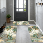 Three-piece kitchen rug set, non-slip and washable, abstract pattern kitchen hallway rug, soft and comfortable, suitable for sinks, floors, entrances, hallways and bathrooms. - Image 12