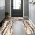 Three-piece kitchen rug set, non-slip and washable, abstract pattern kitchen hallway rug, soft and comfortable, suitable for sinks, floors, entrances, hallways and bathrooms. - Image 12