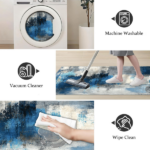 Three-piece kitchen rug set, non-slip and washable, abstract pattern kitchen hallway rug, soft and comfortable, suitable for sinks, floors, entrances, hallways and bathrooms. - Image 5