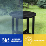 46*46*46cm Single Layer Round HDPE Side Table Black - Image 26