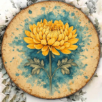 CIFbuy 1pc 8x8in Vintage Chrysanthemum Round Sign, "" 8x8in Vintage Chrysanthemum Round Sign, Chrysanthemum Round Sign, 2D Flat Autumn Floral Plaque TikTok, Temu Self-pickup Logiaqics - Image 3