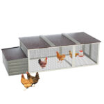 20.93ft² Large Wooden Chicken Coop Outdoor Hen House with Nesting Box & Weatherproof Asphalt Roof, Walk-in Poultry Cage with Secure Locks, Metal Mesh Run for Backyard Farm Use - Image 5