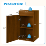10-15 Gallon Fish Tank Stand with Storage Cabinet, Aquarium Stand with Power Outlets, 330LBS Capacity, Small Terrarium Stand Cabinet with Adjustable Shelves, Tank Stand for 16.9" L x 16.9" W Cube Terr - Image 6