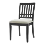 2-Piece Modern Scandinavian Dining Chairs, Curved Wood Backrest with Gray Fabric Seat, Finish for Dining Room and Apartment, Easy to Assembly -BLACK - Image 6