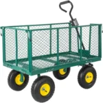 3-in-1 Oversized Steel Garden Cart , 880lbs Pullable Mesh Metal Garden Cart, All-Terrain Utility Cart with Removable Liner & Side Panels & Mesh Tray for Outdoor Lawn, Patio and Landscaping, Gray - Image 27