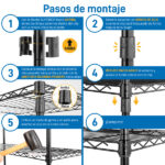 Changeable Assembly Floor Standing Carbon Steel Storage Rack Black - Image 32