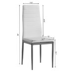 4pcs backrest cushion horizontal sewing decoration PU leather dining chair round tube white cushion gray leg N201 Replace encoding 13029116 - Image 10