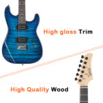 [Do Not Sell on Amazon] GST Stylish H-H Pickup Tiger Stripe Electric Guitar Kit with 20W AMP Bag Guitar Strap Blue - Image 32