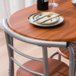 Same Code 35204938 Brown Wood Grain PVC Breakfast Table (One Table and Two Chairs) - Image 44