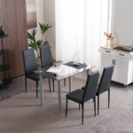 4pcs Elegant Assembled Stripping Texture High Backrest Dining Chairs Black Replace encoding 13028198-18410366 - Image 64