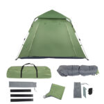240*240*150cm Spring Quick Open Four-Person Family Tent Camping Tent Green - Image 26