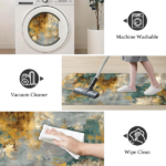 Three-piece kitchen rug set, non-slip and washable, abstract pattern kitchen hallway rug, soft and comfortable, suitable for sinks, floors, entrances, hallways and bathrooms. - Image 3