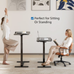 Adjustable Overbed Table with Wheels, Mobile Rolling Laptop Desk, Tilting Bedside Table for Laptop, Bed, Sofa, and Office Use, Black (Shipment from Walmart) - Image 5
