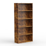 5-Shelf Bookcase, Floor Standing Storage Shelves, Rustic Brown(Shipment from Walmart)