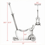 Pink 3-in-1 Ride on Push Car Kids Scooter Sliding Walker with Adjustable Handlebar 3 Balanced Wheels Removable Storage Seat for Ages 2-6 - Image 2