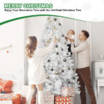Artificial 5ft White Christmas Tree with 498PVC Mixed Branch Tips,Green,Hinged Premium & Foldable Base for Indoor Holiday Decorating - Image 6