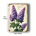 CIFbuy Vintage Purple Lilac Flowers Metal Sign 8x12 Inch" Waterproof Rustproof Retro Wall Decor, 2D Flat Illustrated Plaque For Home Ga 8x12 ikTok, 8x12 ikTok, t Self-pickup Logiopics - Image 2