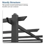 143.1" x 101.4" Retractable Canopy Metal Pergola, Heavy Duty Powder Coated Iron Frame Patio Pergola with Adjustable PA Coated Oxford Fabric Shade Canopy for Backyard Garden Lawn, Dark Gray - Image 7