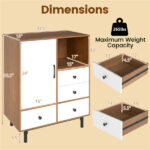 Mid-Century Modern 4-Drawer Sideboard Buffet Cabinet with Storage - Natural - Image 5