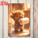 CIFbuy Cute Little Cow Holding Toilet Paper Metal Sign" 2D Flat Unframed Bathroom Decor, Weatherproof Rustproof UV Resistant Wall Art, Decor, Weatherproof Rustproof UV Resistant Wall Art, Metal SiikTok, Metal SiikTok, t Self-pickup Logiopics