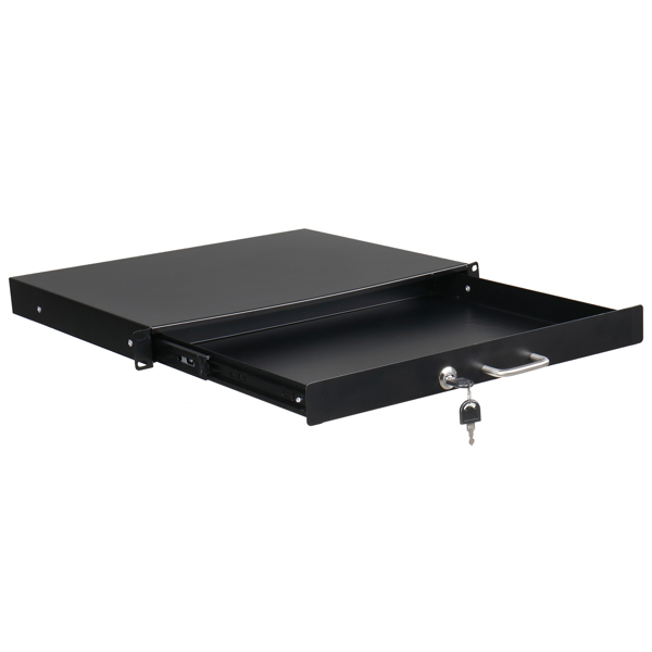 Do Not Sell on Amazon 19" 1U Steel Plate DJ Drawer Equipment Cabinet with Keys Black
