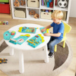 11-in-1 Dinosaur Activity Wall Busy Board Panels-- Wooden Sensory Toy-Green - Image 3