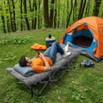 Folding Camping Cot Bed with Soft Pad, Portable Outdoor Cot, Adults Sleeping Bed for Home Office Nap Beach Travel, Gray - Image 16