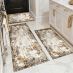 Three-piece kitchen rug set, non-slip and washable, abstract pattern kitchen hallway rug, soft and comfortable, suitable for sinks, floors, entrances, hallways and bathrooms. - Image 15