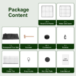 Modular Metal Small pet exercise pen DIY Multi Shape Layout, Metal Pet Enclosure Multi Tier L Square Rectangular Setup, Waterproof Protective Mat Small Animal Indoor Outdoor Cage - Image 11
