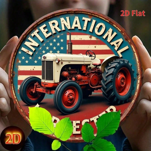 CIFbuy Vintage International Harvester Tractor Tin Metal Sign 8x8 Inch, Retro Rustic Farmhouse Wall Art Decor For Bar Garage Pub Home D TikTok, TikTok, me D Self-pickup Logiopics