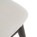 Rubber wood soft bag deep walnut dining table and chair set 1 table 4 chairs beige cushion rectangular - Image 12