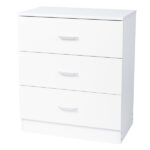 [] Modern Simple 3-Drawer Dresser Chest of Drawers for Family Room Bedroom Living Room Universal Design, White - Image 13