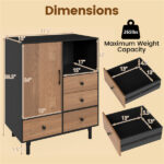 Mid-Century Modern 4-Drawer Sideboard Buffet Cabinet with Storage - Black - Image 5